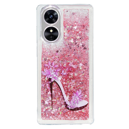For Oppo A17 4G / A17k 4G Quicksand Phone Case Embossment Pattern Anti-drop Phone TPU Cover