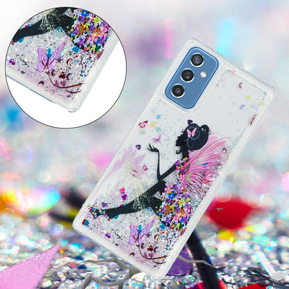 For Samsung Galaxy A34 5G Soft TPU Liquid Quicksand Phone Case Embossment Pattern Cellphone Cover