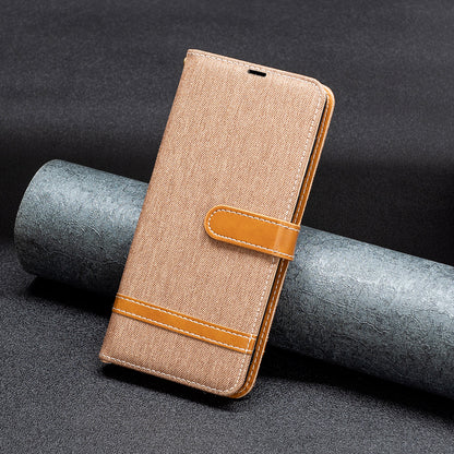 For Xiaomi Redmi Note 12 4G Jeans Cloth Splicing PU Leather Phone Cover Phone Case with Stand Wallet