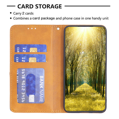 Phone Shell for Xiaomi Redmi Note 12 4G PU Leather Card Holder Splicing Imprinting Pattern Stand Cover