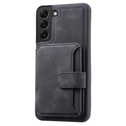For Samsung Galaxy S22+ 5G Wallet RFID Blocking Phone Cover Kickstand Leather Coated TPU Case