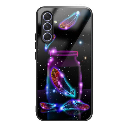 Tempered Glass TPU Case for Samsung Galaxy A54 5G Pattern Printing Shockproof Cover Anti-Drop Phone Case