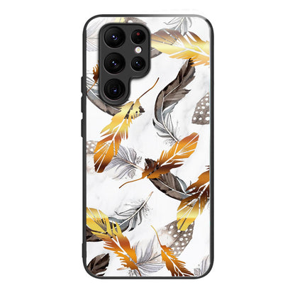 Anti-Scratch Phone Case for Samsung Galaxy S23 Ultra Tempered Glass TPU Case Pattern Printing Phone Cover