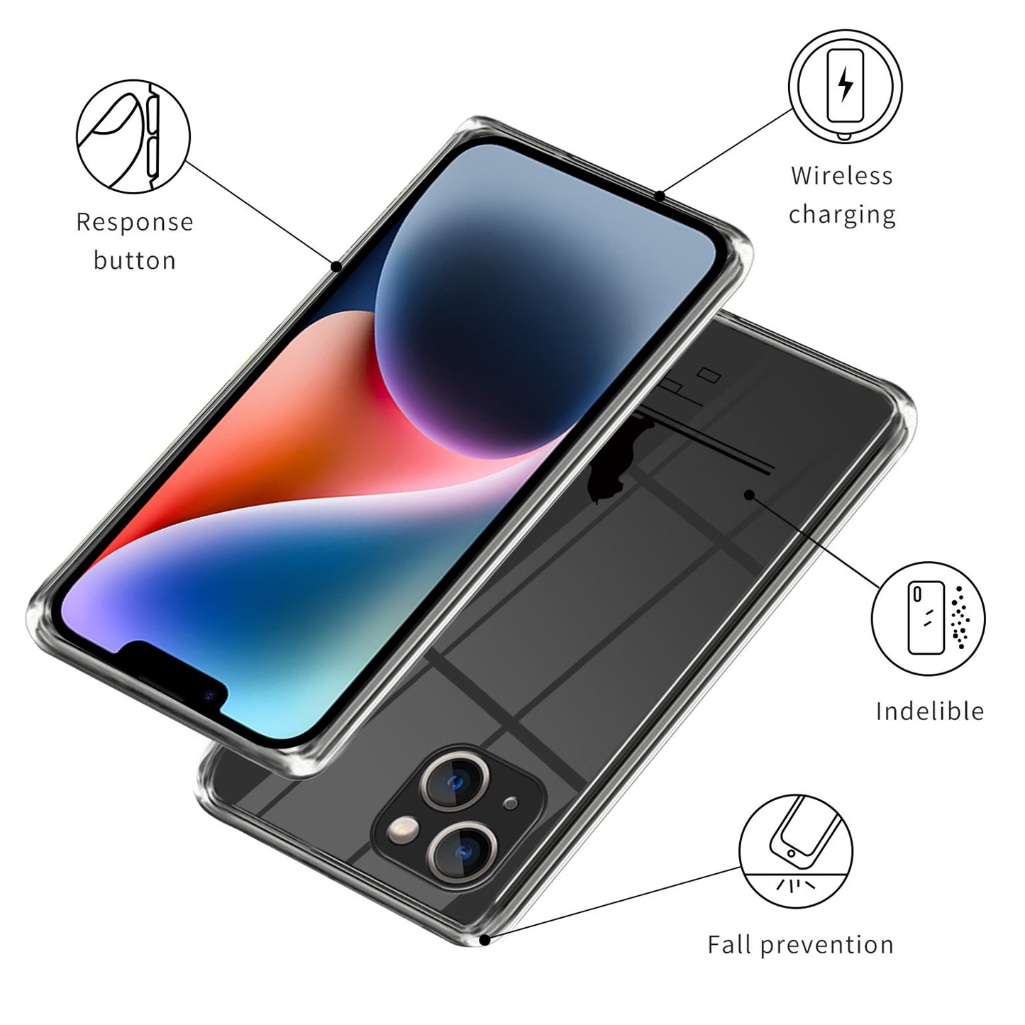 Pattern Printing Phone Case for iPhone 14 , Anti-drop TPU Mobile Phone Cover
