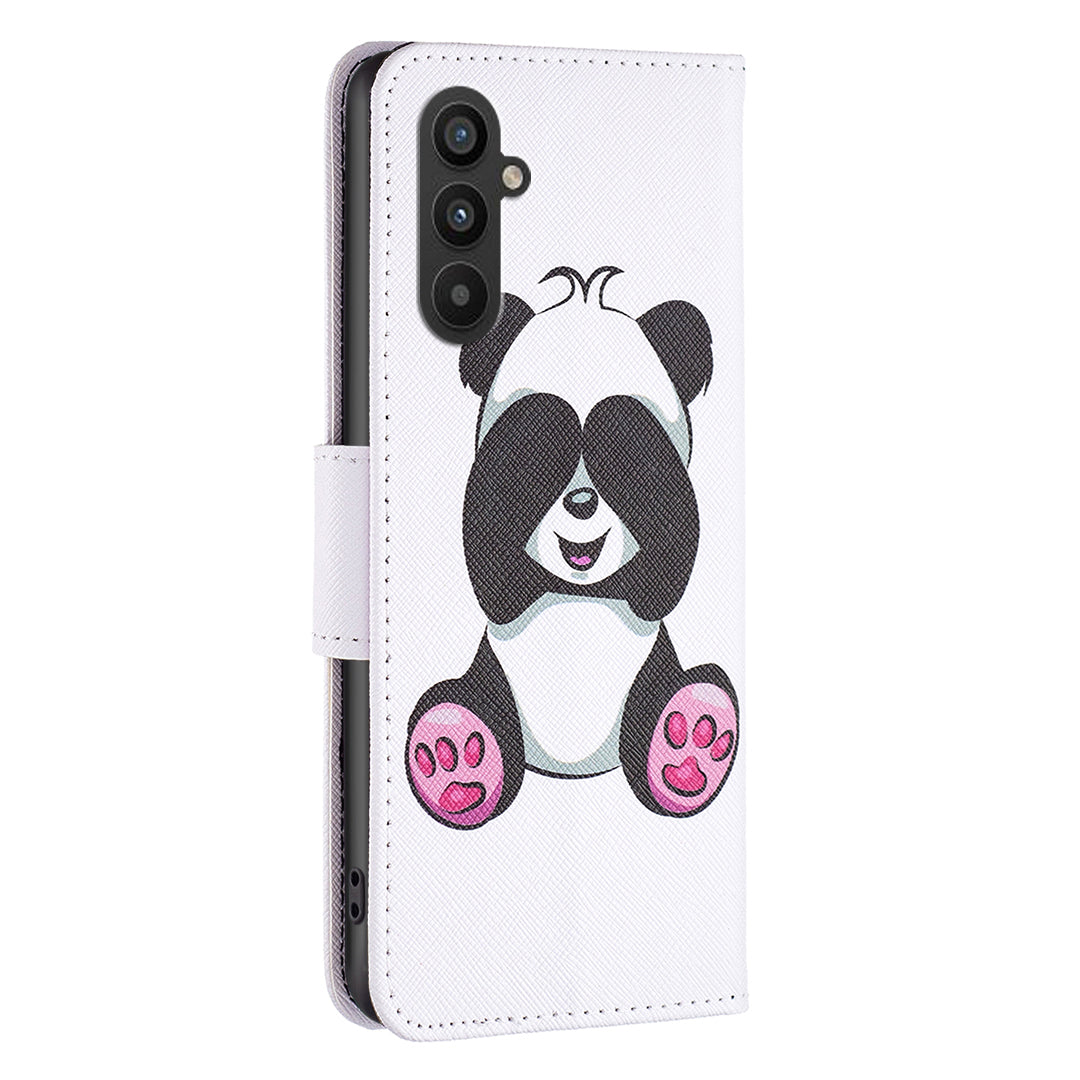 BINFEN COLOR For Samsung Galaxy A24 4G Phone Wallet Case PU Leather Pattern Printing Stand Cover