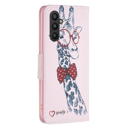 For Samsung Galaxy A24 4G Pattern Printing Anti-drop Phone Case PU Leather Wallet Stand Cover