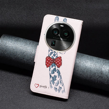 For Oppo Find X6 Pro 5G Pattern Printing PU Leather Wallet Cover Shockproof Stand Phone Case