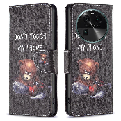 For Oppo Find X6 5G Pattern Printing Full Protection Phone Case PU Leather Wallet Flip Stand Shell