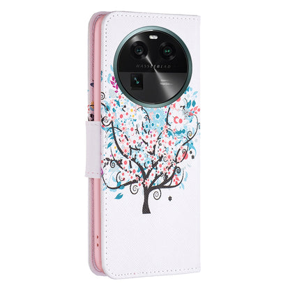 For Oppo Find X6 5G Pattern Printing Full Protection Phone Case PU Leather Wallet Flip Stand Shell