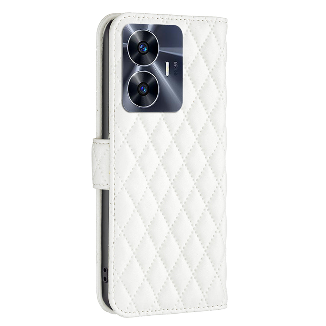 BINFEN COLOR BF Style-14 for Realme C55 Phone Stand Case Wallet PU Leather Phone Cover