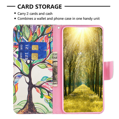 For Realme C55 Pattern Printing Phone Case Full Protection PU Leather Wallet Shell with Stand