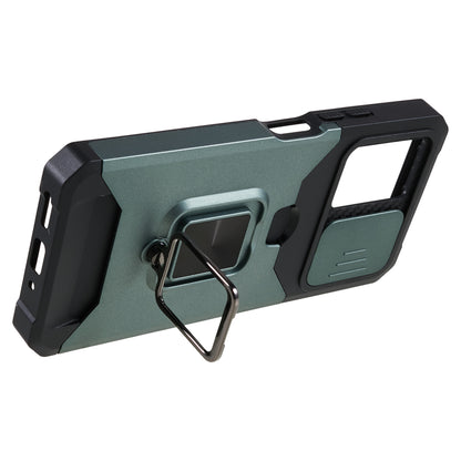 Kickstand Phone Case for Xiaomi Redmi Note 12 5G (China) / (India) / (Global) / Poco X5 5G , PC+TPU Card Holder Phone Cover with Slide Camera Lid