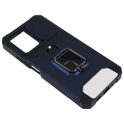 Kickstand Phone Case for Xiaomi Redmi Note 12 5G (China) / (India) / (Global) / Poco X5 5G , PC+TPU Card Holder Phone Cover with Slide Camera Lid
