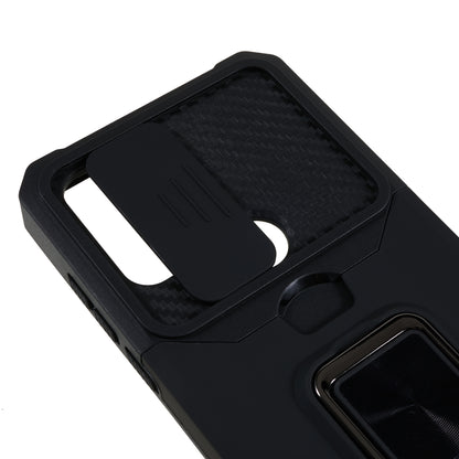 For Motorola Moto G Play (2023) 4G Kickstand Card Holder Phone Case Slide Lens Protection PC+TPU Phone Cover