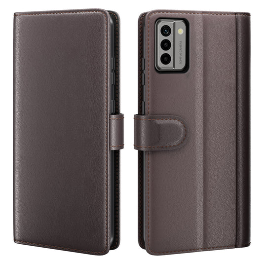 For Nokia G22 4G Genuine Cow Leather Wallet Phone Case Folding Stand Protective Cover