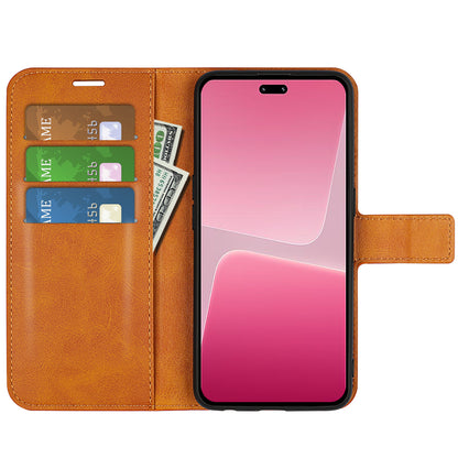 For Xiaomi 13 Lite / Civi 2 5G Square Clasp Leather Phone Case Calf Texture Wallet Stand Anti-drop Cover
