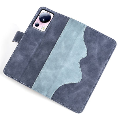 For Xiaomi 13 Lite / Civi 2 5G Dual Color Splicing Shockproof Cover Leather Wallet Stand Phone Case