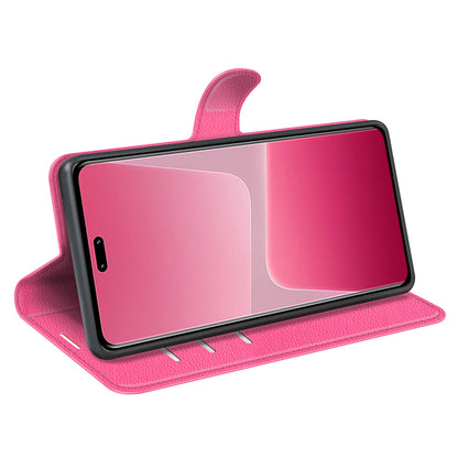 PU Leather Shell for Xiaomi 13 Lite / Civi 2 5G Litchi Texture Phone Case Wallet Stand Flip Cover