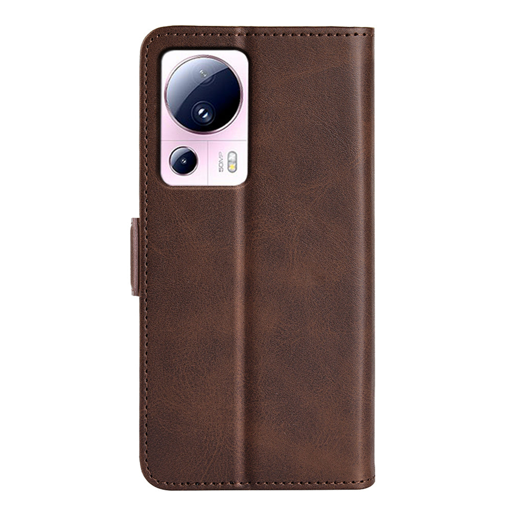 For Xiaomi 13 Lite / Civi 2 5G Calf Texture Cell Phone Cover Stand Wallet PU Leather Phone Case