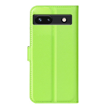 PU Leather Shell for Google Pixel 7a Drop-proof Litchi Texture Phone Case Wallet Stand Flip Cover