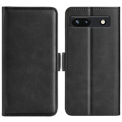 Flip Shell for Google Pixel 7a Calf Texture Cell Phone Cover Stand Wallet PU Leather Phone Case