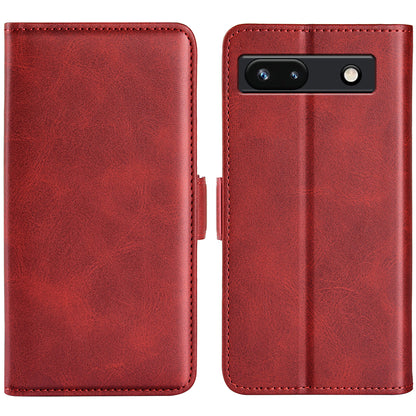 Flip Shell for Google Pixel 7a Calf Texture Cell Phone Cover Stand Wallet PU Leather Phone Case
