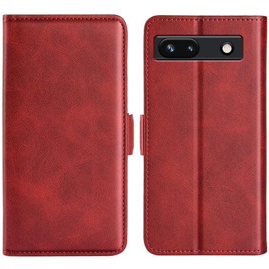 Flip Shell for Google Pixel 7a Calf Texture Cell Phone Cover Stand Wallet PU Leather Phone Case