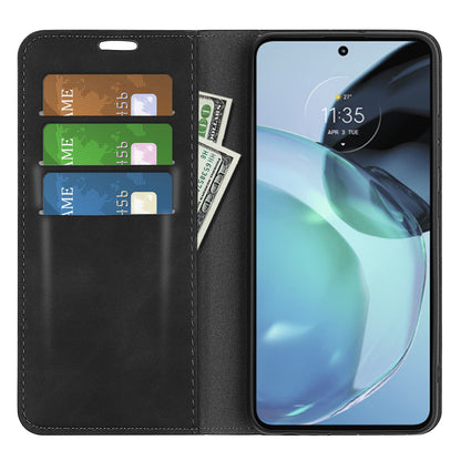 For Google Pixel 7a Magnetic Auto Closing Wallet Leather Phone Case Skin-touch Stand Anti-drop Shell
