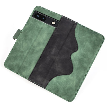 For Google Pixel 7a Leather Wallet Shockproof Phone Cover Dual Color Splicing Flip Stand Case