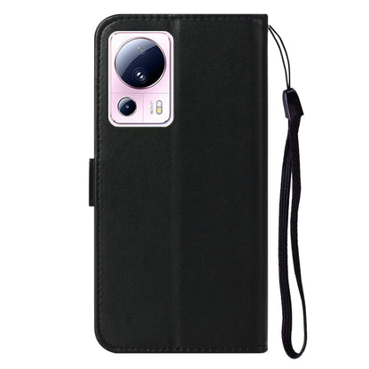 B40 For Xiaomi 13 Lite / Civi 2 5G Solid Color Wallet Stand Cover PU Leather+TPU Cell Phone Case