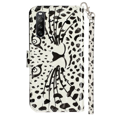 For Sony Xperia 10 V Phone Case 3D Pattern Printing Flip Stand PU Leather Wallet Drop-proof Cover with Strap