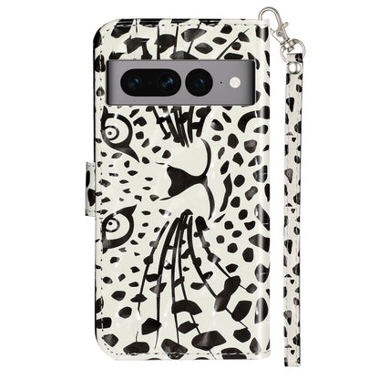 For Google Pixel 7 Pro 5G Flip Stand Phone Case 3D Pattern Printing PU Leather Wallet Phone Folio Cover with Strap