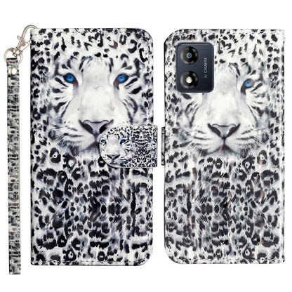 For Motorola Moto E13 4G PU Leather Phone Cover 3D Pattern Printing Wallet Stand Phone Case with Strap