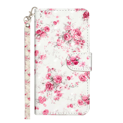 For Motorola Moto E13 4G PU Leather Phone Cover 3D Pattern Printing Wallet Stand Phone Case with Strap