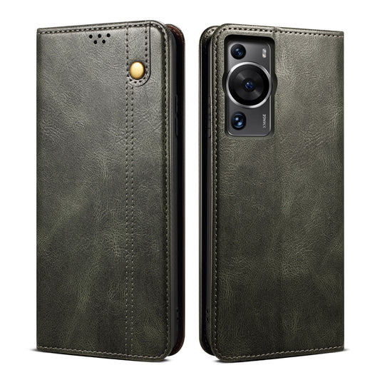 For Huawei P60 Pro / P60 Phone Case Waxy Crazy Horse Texture Stand Wallet Leather Cell Phone Cover