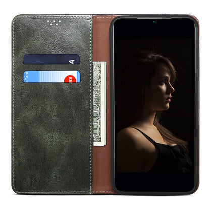 For Huawei P60 Pro / P60 Phone Case Waxy Crazy Horse Texture Stand Wallet Leather Cell Phone Cover