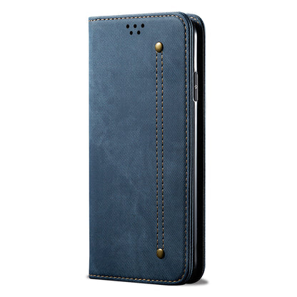 For Samsung Galaxy M54 5G / F54 5G Anti-Scratch Phone Case PU Leather Jeans Cloth Texture Wallet Stand Phone Cover