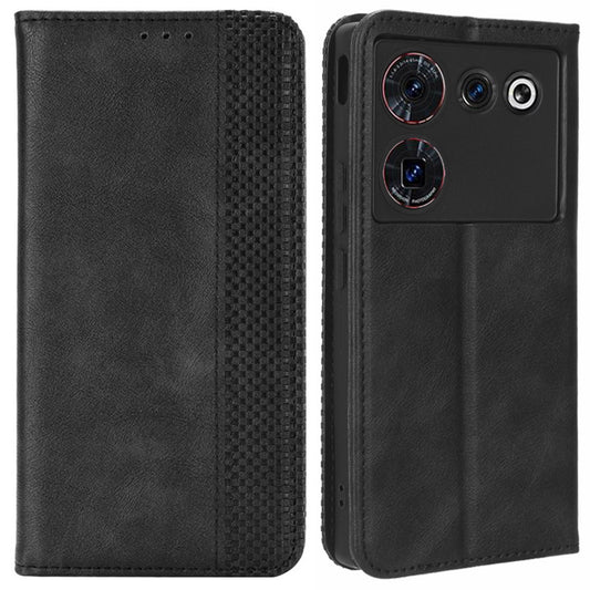 For ZTE nubia Z50 Ultra Anti-Drop Wallet Case Retro PU Leather Folio Flip Phone Cover with Stand