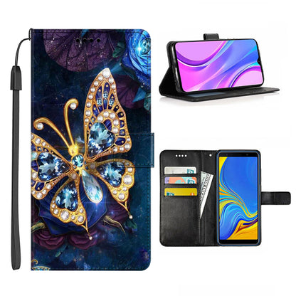 For Honor X9a 5G PU Leather Phone Case Pattern Printing Folding Stand Wallet Cover with Strap