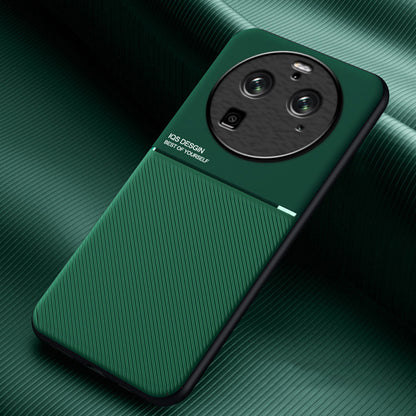 For Oppo Find X6 Pro Lines Imprinted Leather+TPU Phone Case Anti-drop Phone Cover