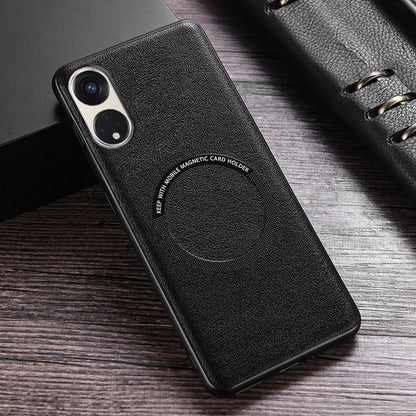For Oppo Reno8 T 5G / A1 Pro 5G Magnetic Case Compatible with MagSafe PU Leather PC TPU Phone Cover