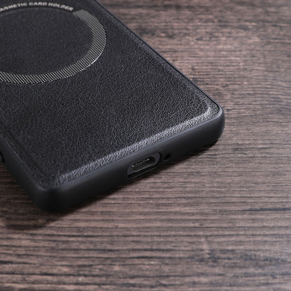 For Sony Xperia 10 V Magnetic Phone Case Leather Coated PC+TPU Cover Compatible with MagSafe