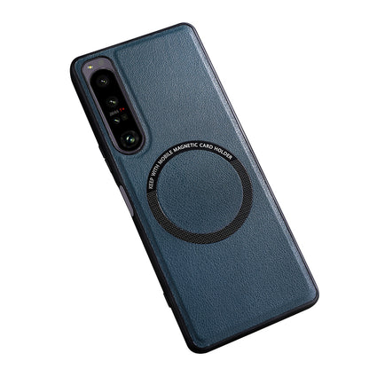 For Sony Xperia 10 V Magnetic Phone Case Leather Coated PC+TPU Cover Compatible with MagSafe