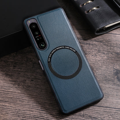 For Sony Xperia 10 V Magnetic Phone Case Leather Coated PC+TPU Cover Compatible with MagSafe