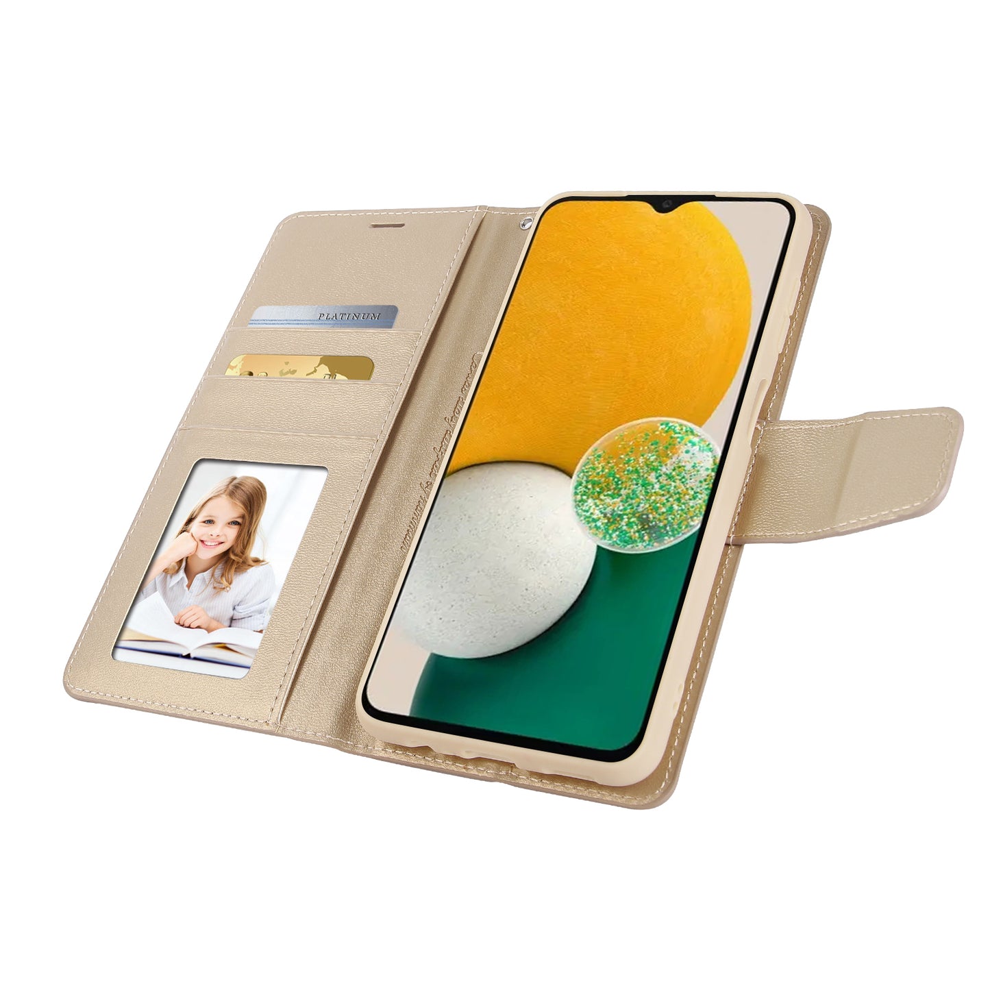 HANMAN Mill Series for Samsung Galaxy A14 4G / 5G Stand Wallet Leather Case Cell Phone Cover