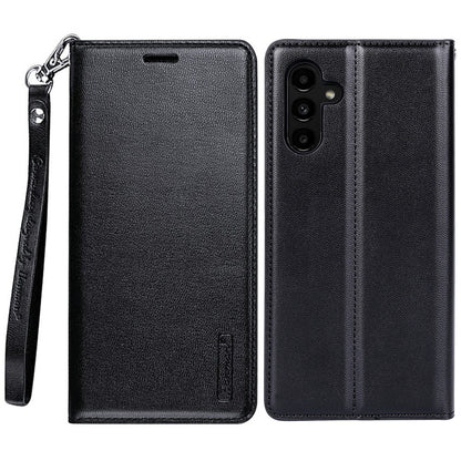 HANMAN Minuo Series Stand Cover for Samsung Galaxy A34 5G Fall-proof PU Leather Phone Wallet Case