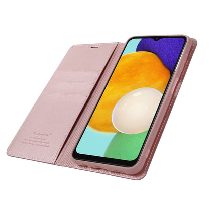 HANMAN Minuo Series Stand Cover for Samsung Galaxy A34 5G Fall-proof PU Leather Phone Wallet Case
