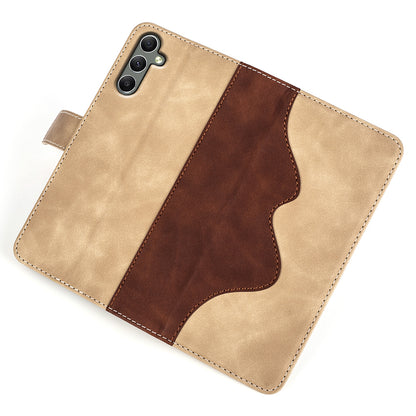 For Samsung Galaxy A24 4G Leather Wallet Shockproof Cover Dual Color Splicing Folding Stand Phone Case