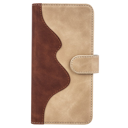 For Samsung Galaxy A24 4G Leather Wallet Shockproof Cover Dual Color Splicing Folding Stand Phone Case