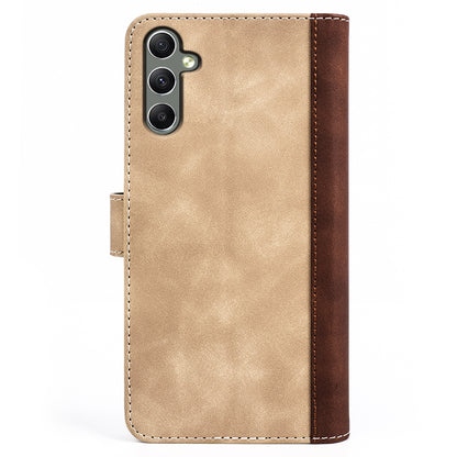 For Samsung Galaxy A24 4G Leather Wallet Shockproof Cover Dual Color Splicing Folding Stand Phone Case